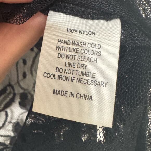 Trashy Y2K 2000s Vibe Black Lace Sheer Nylon Tank Top Womens Small Whimsigoth - Picture 4 of 6